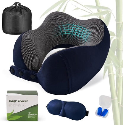 Neck Pillow for Traveling, Travel Pillows for Airplanes Black