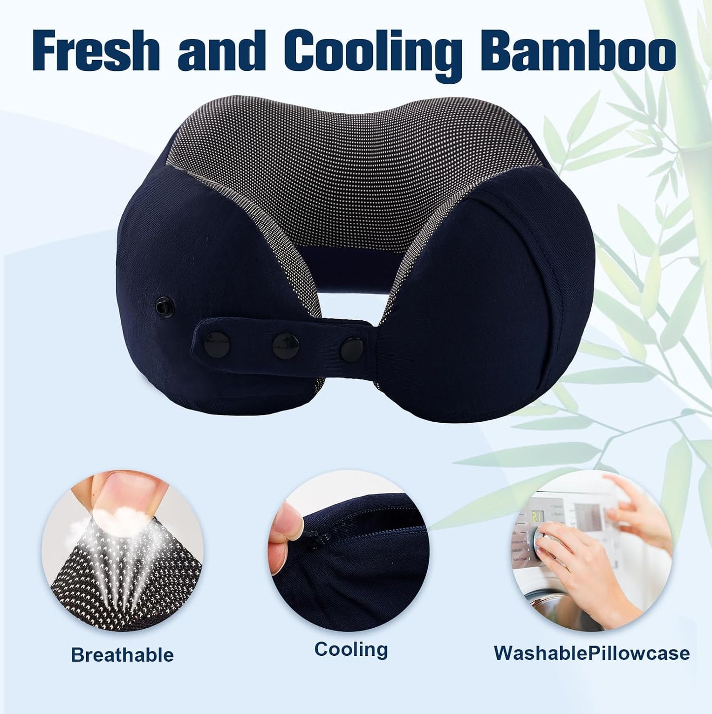 Neck Pillow for Traveling, Travel Pillows for Airplanes Black