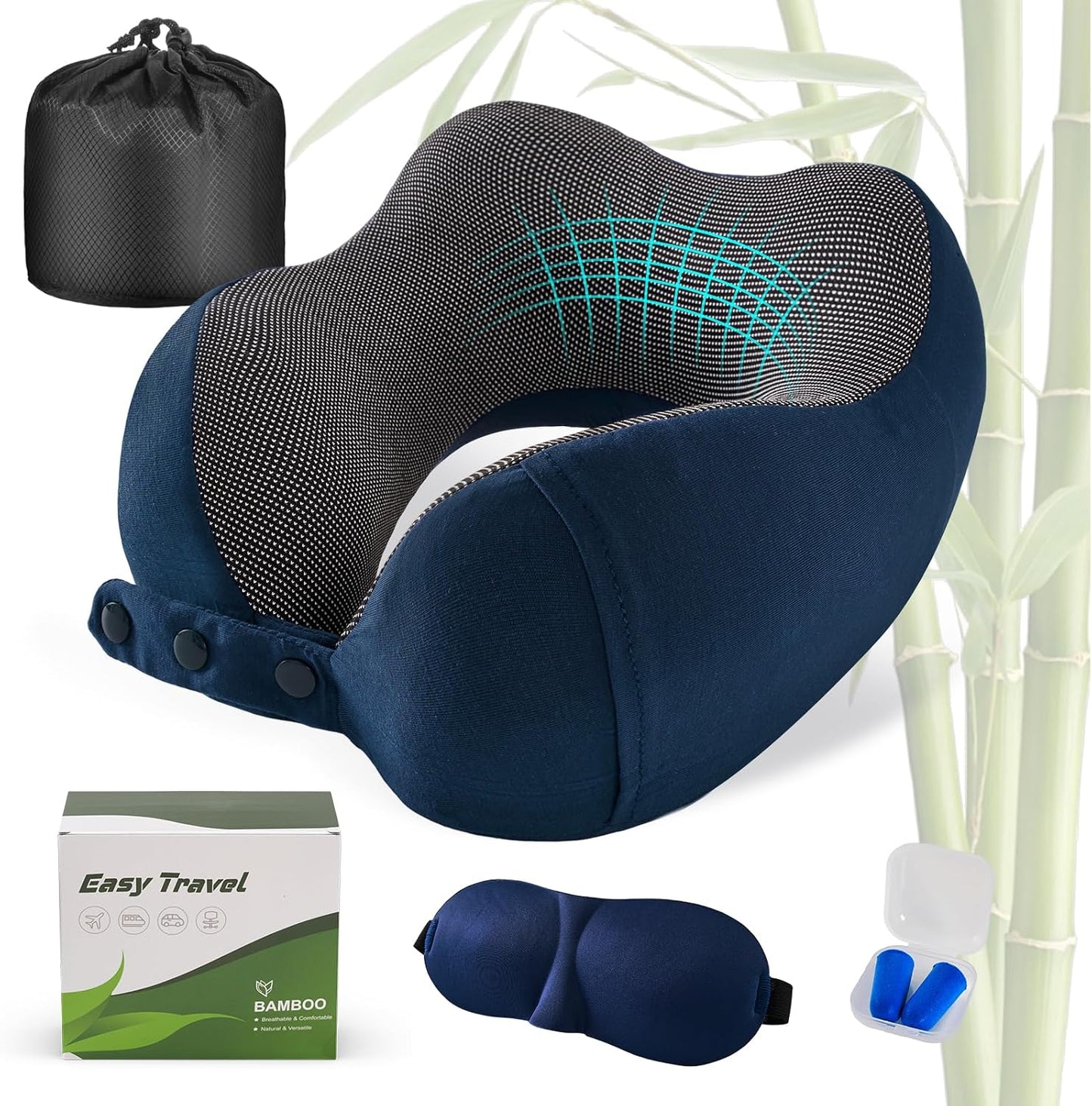 Neck Pillow for Traveling, Travel Pillows for Airplanes Black
