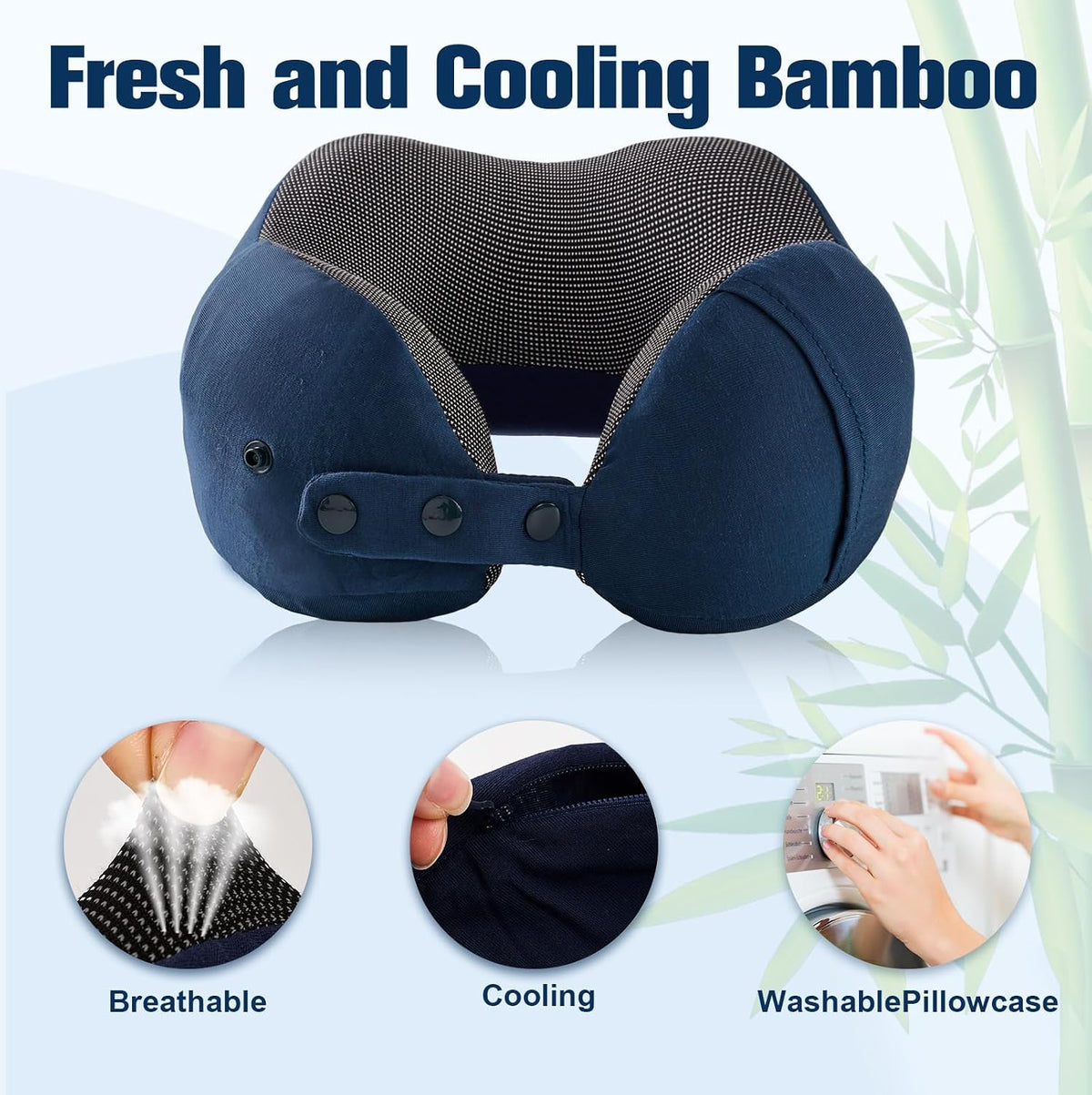 Neck Pillow for Traveling, Travel Pillows for Airplanes Black