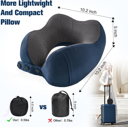 Neck Pillow for Traveling, Travel Pillows for Airplanes Black