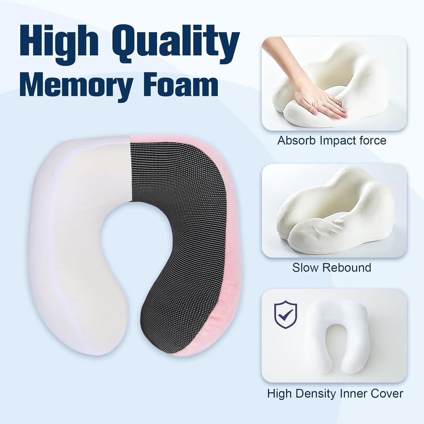 Neck Pillow for Traveling, Travel Pillows for Airplanes Black