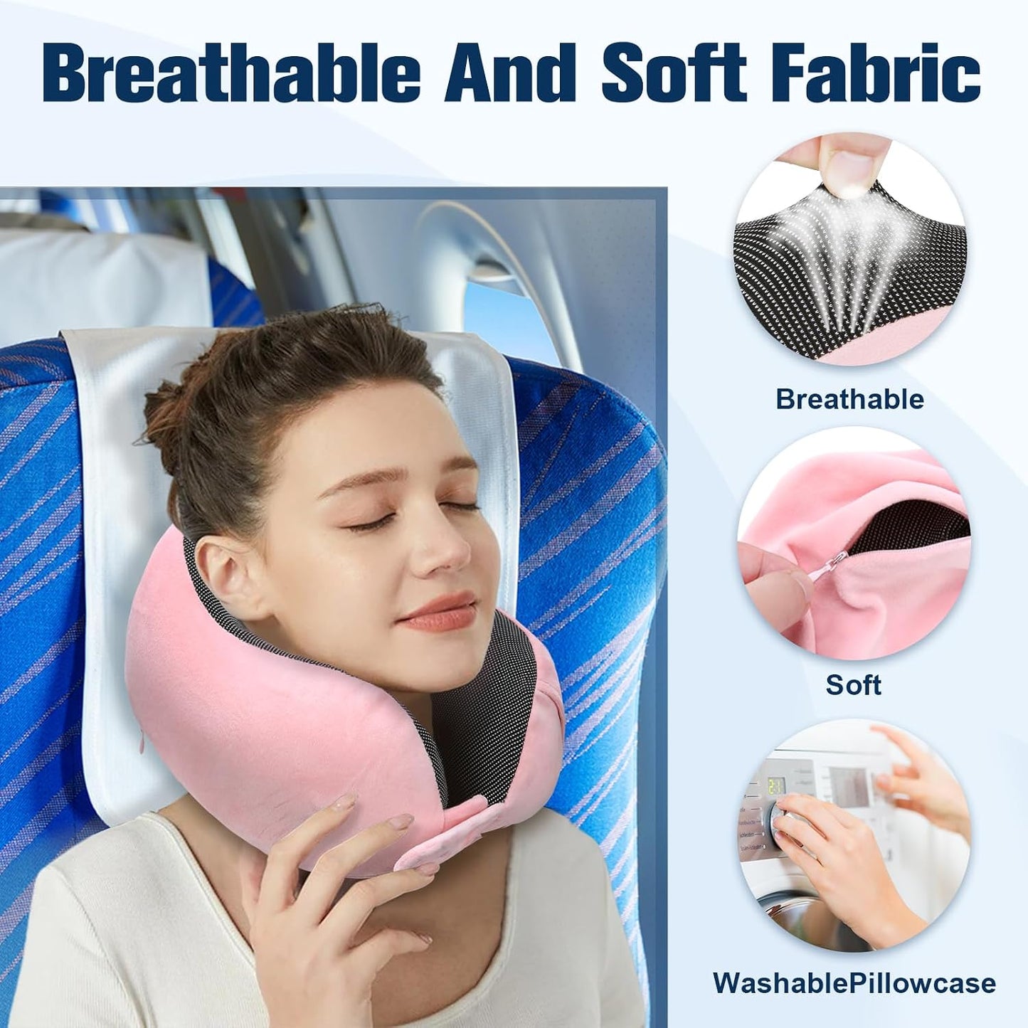 Neck Pillow for Traveling, Travel Pillows for Airplanes Black