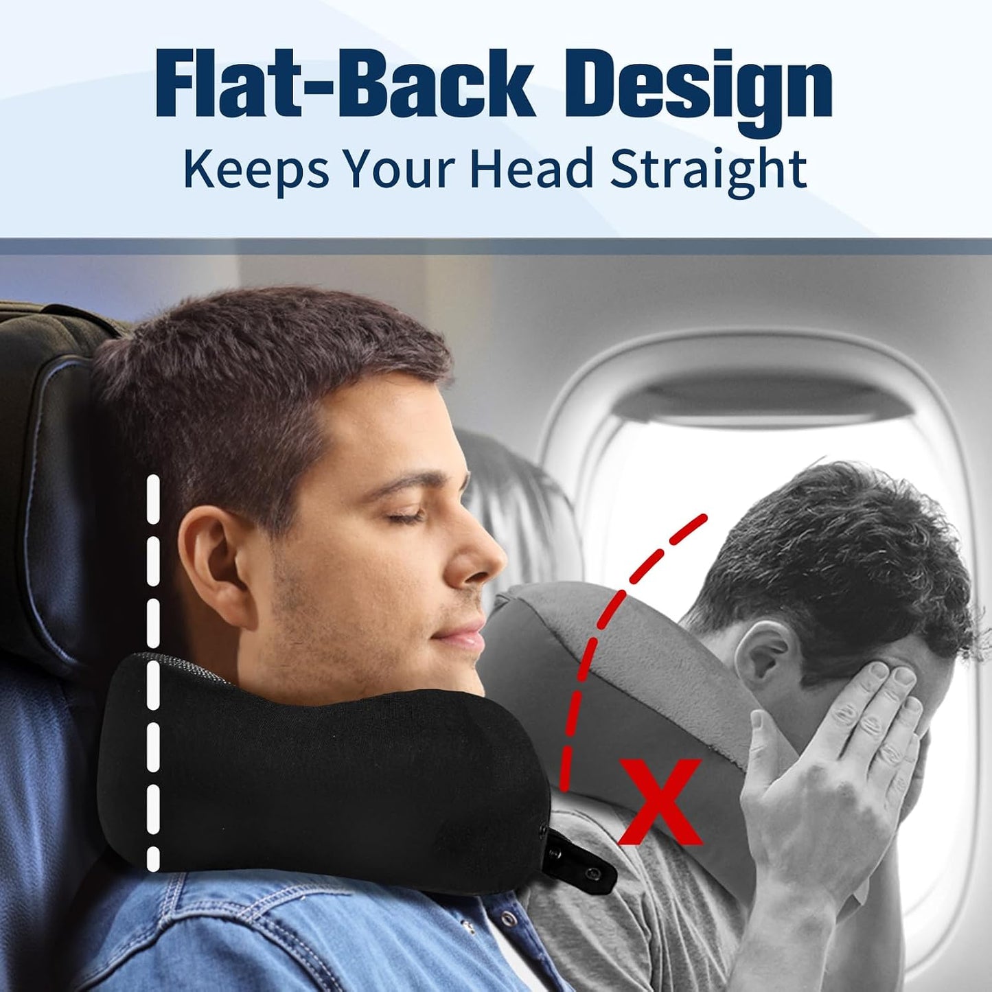 Neck Pillow for Traveling, Travel Pillows for Airplanes Black