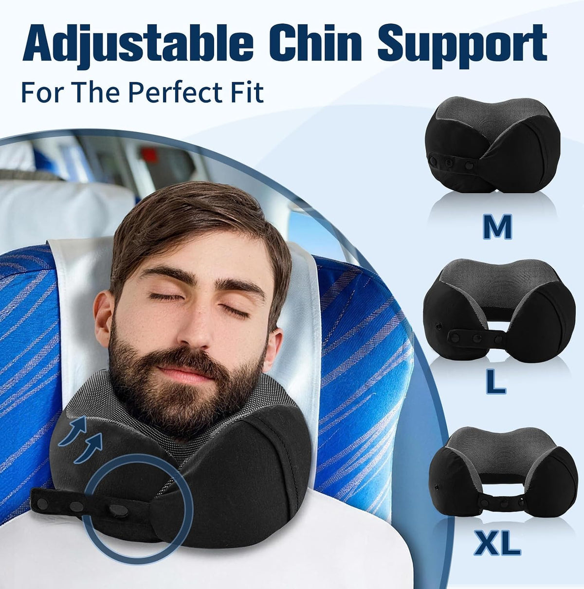 Neck Pillow for Traveling, Travel Pillows for Airplanes Black