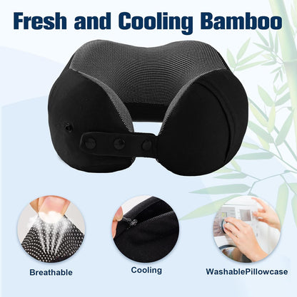 Neck Pillow for Traveling, Travel Pillows for Airplanes Black