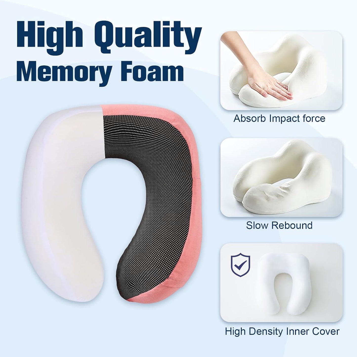 Neck Pillow for Traveling, Travel Pillows for Airplanes Black