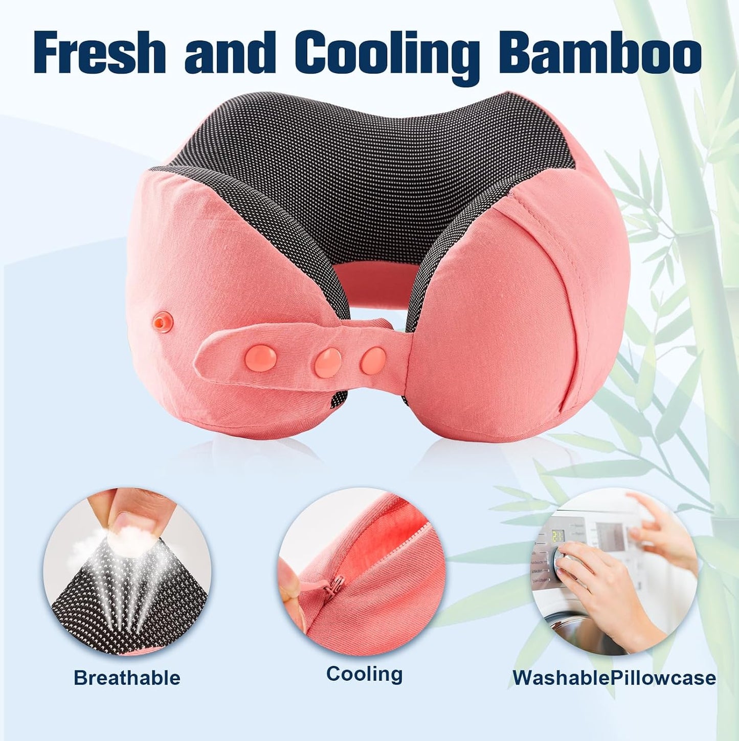 Neck Pillow for Traveling, Travel Pillows for Airplanes Black
