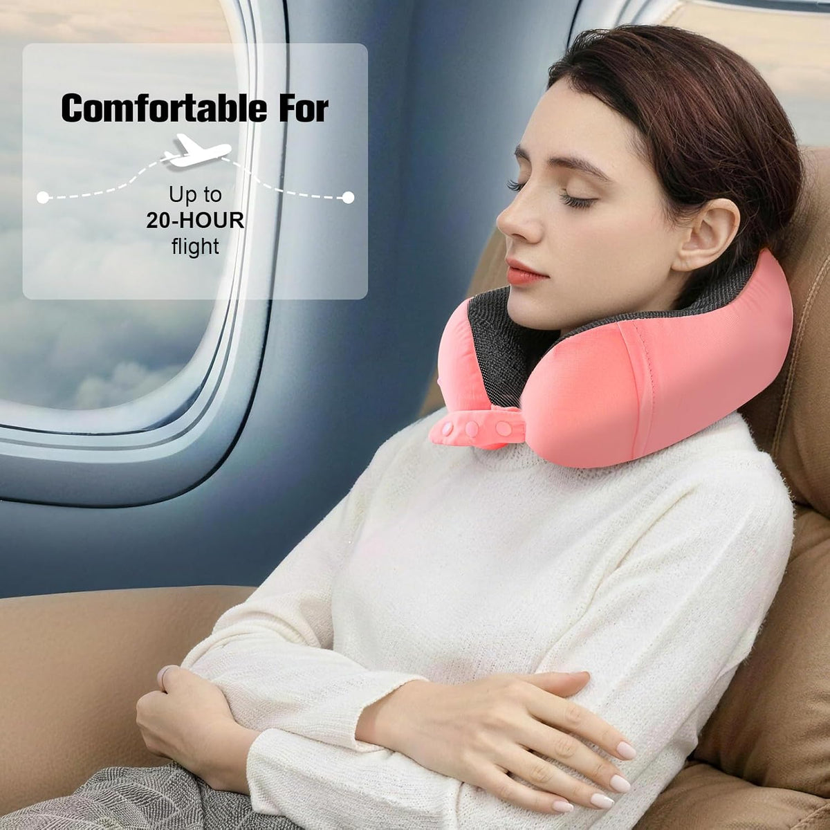 Neck Pillow for Traveling, Travel Pillows for Airplanes Black