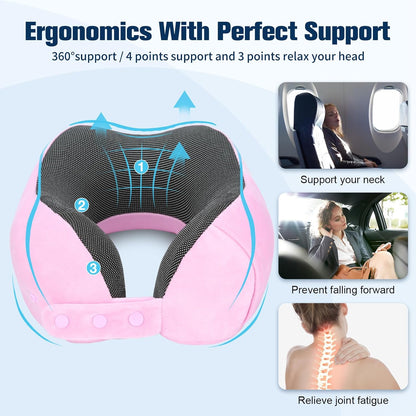 Neck Pillow for Traveling, Travel Pillows for Airplanes Black