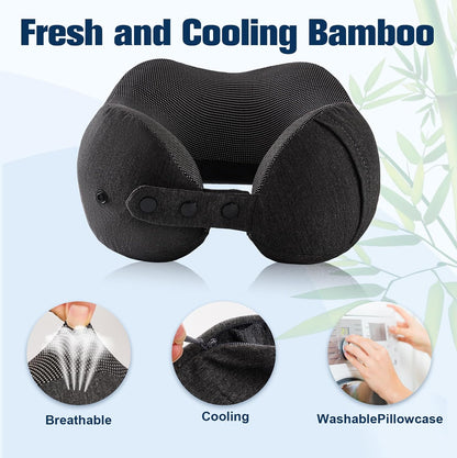 Neck Pillow for Traveling, Travel Pillows for Airplanes Black
