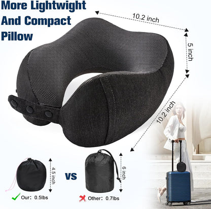 Neck Pillow for Traveling, Travel Pillows for Airplanes Black