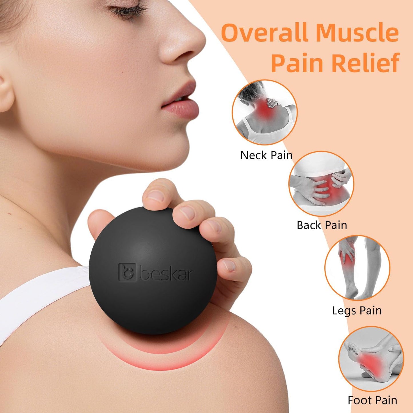 Massage Lacrosse Balls for Myofascial Release, Trigger Point Therapy and Yoga Therapy, Foot Massage Ball to Relieve Plantar Fasciitis Blue