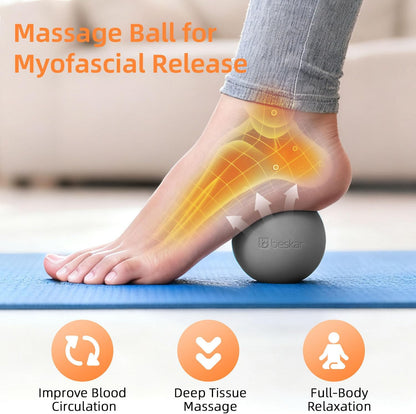 Massage Lacrosse Balls for Myofascial Release, Trigger Point Therapy and Yoga Therapy, Foot Massage Ball to Relieve Plantar Fasciitis Blue