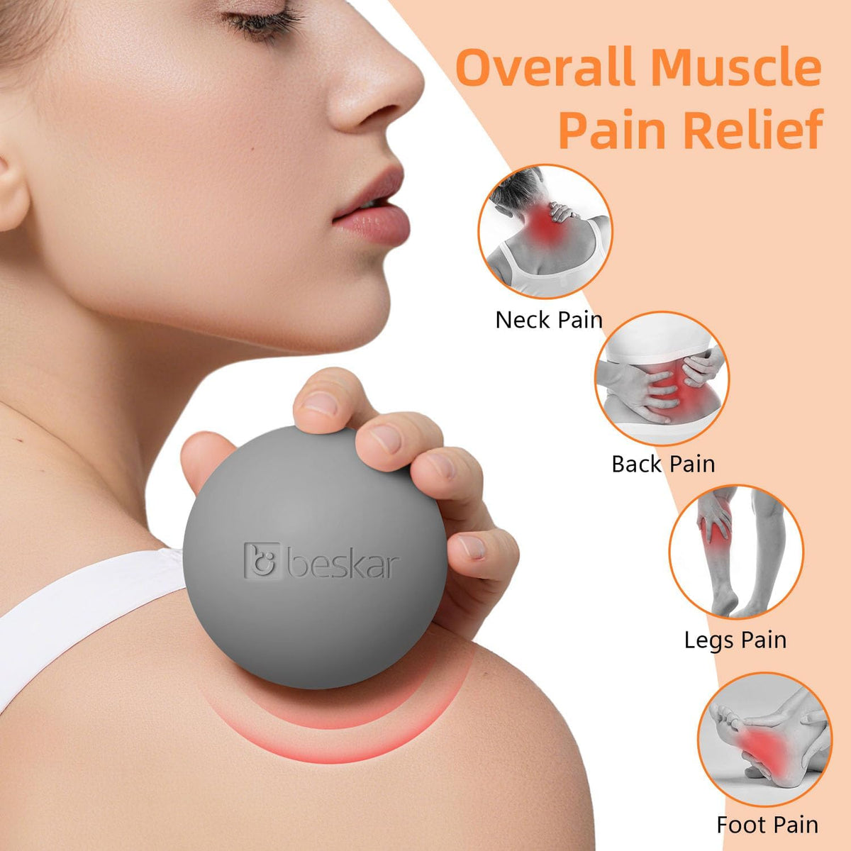 Massage Lacrosse Balls for Myofascial Release, Trigger Point Therapy and Yoga Therapy, Foot Massage Ball to Relieve Plantar Fasciitis Blue