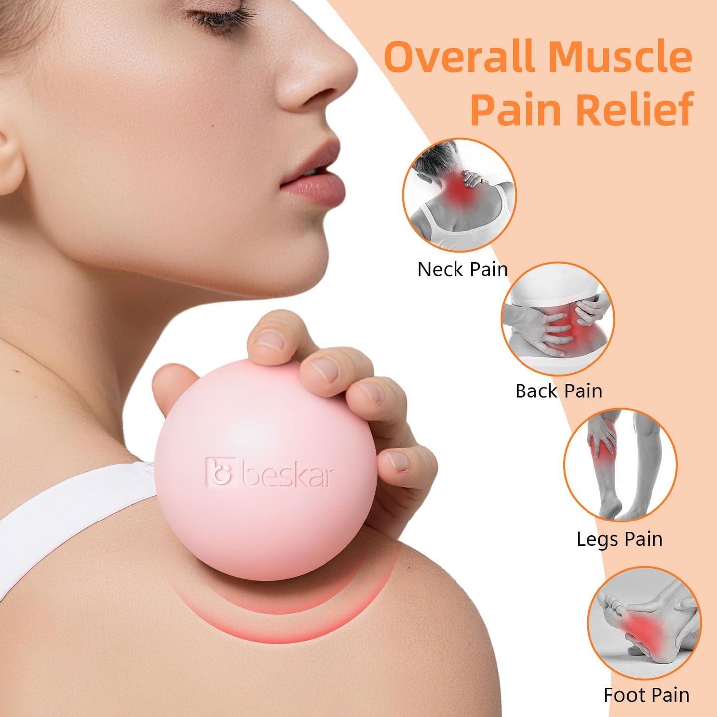 Massage Lacrosse Balls for Myofascial Release, Trigger Point Therapy and Yoga Therapy, Foot Massage Ball to Relieve Plantar Fasciitis Blue