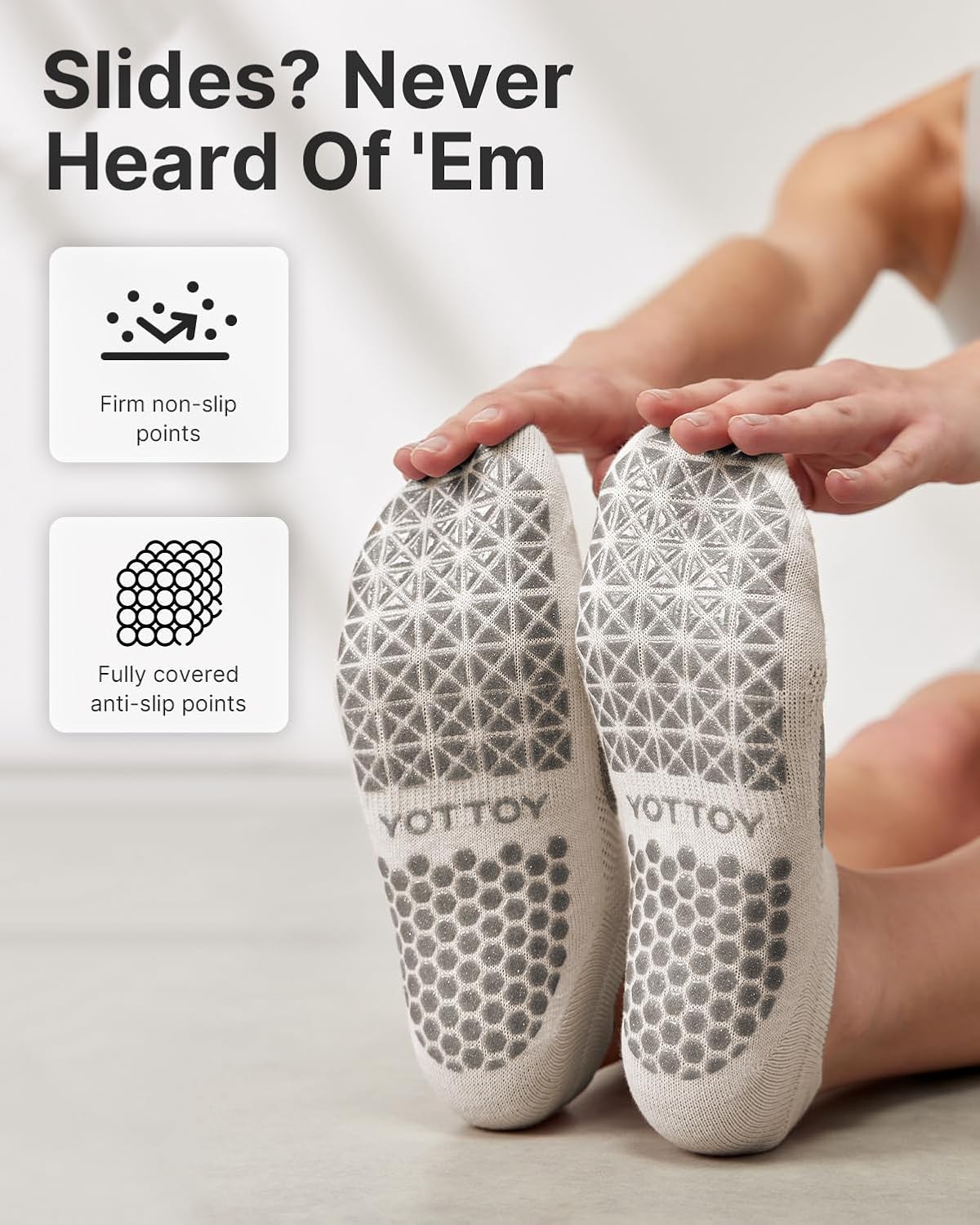 Pilates Socks for Women(6 Pairs)–Breathable, Grip-Enhanced Non-Slip Yoga Socks, Durable & Perfect for Home Workouts