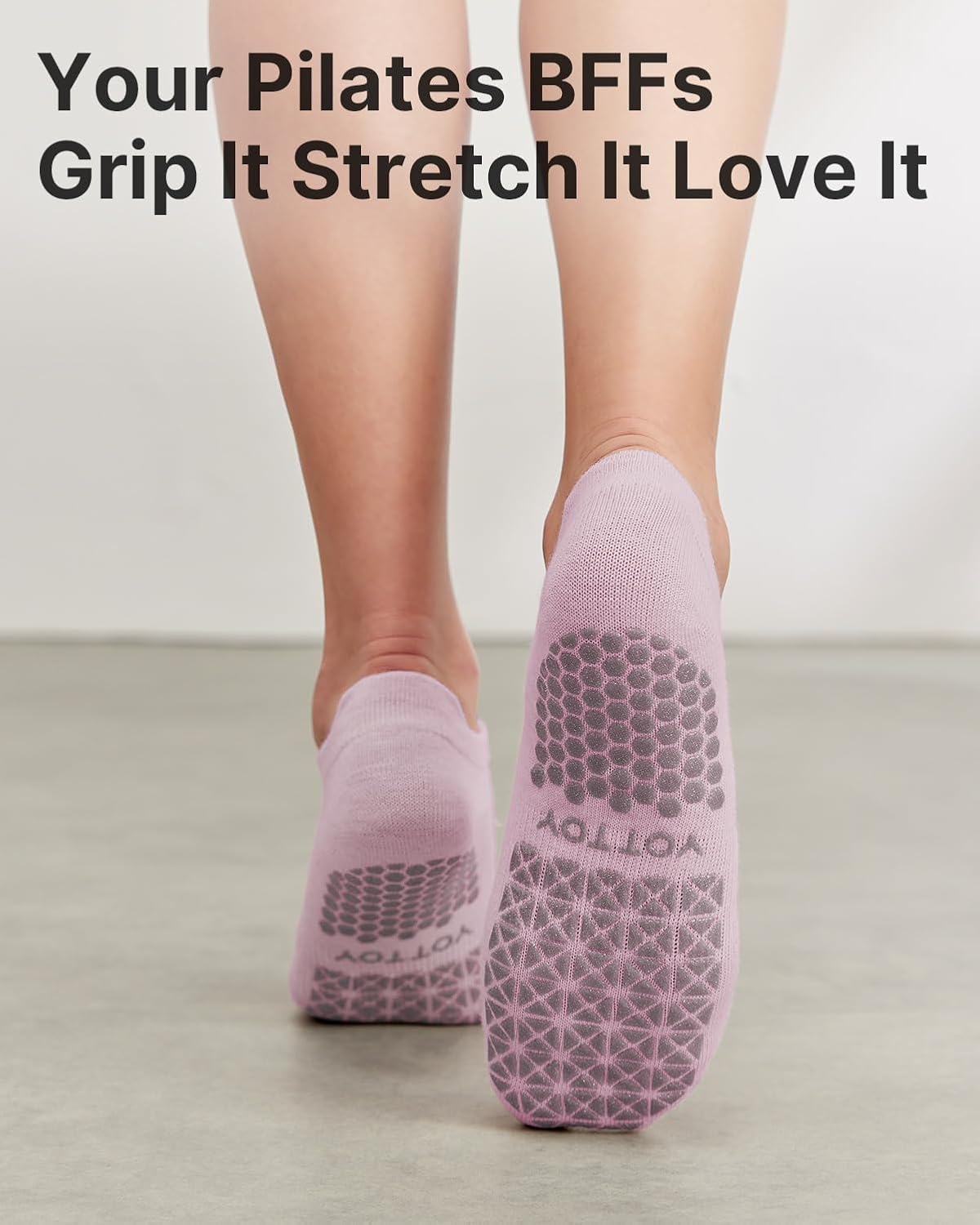Pilates Socks for Women(6 Pairs)–Breathable, Grip-Enhanced Non-Slip Yoga Socks, Durable & Perfect for Home Workouts