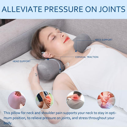 Neck Roll Pillow,Cervical Neck Pillow Bolster Pillow for Sleeping