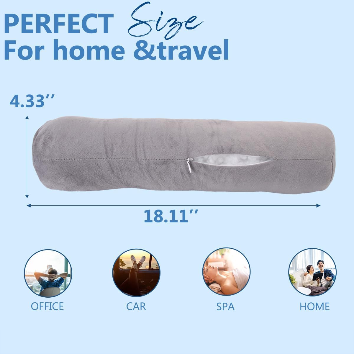 Neck Roll Pillow,Cervical Neck Pillow Bolster Pillow for Sleeping