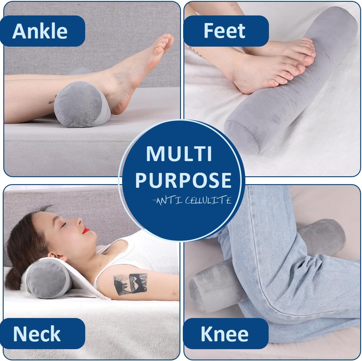 Neck Roll Pillow,Cervical Neck Pillow Bolster Pillow for Sleeping