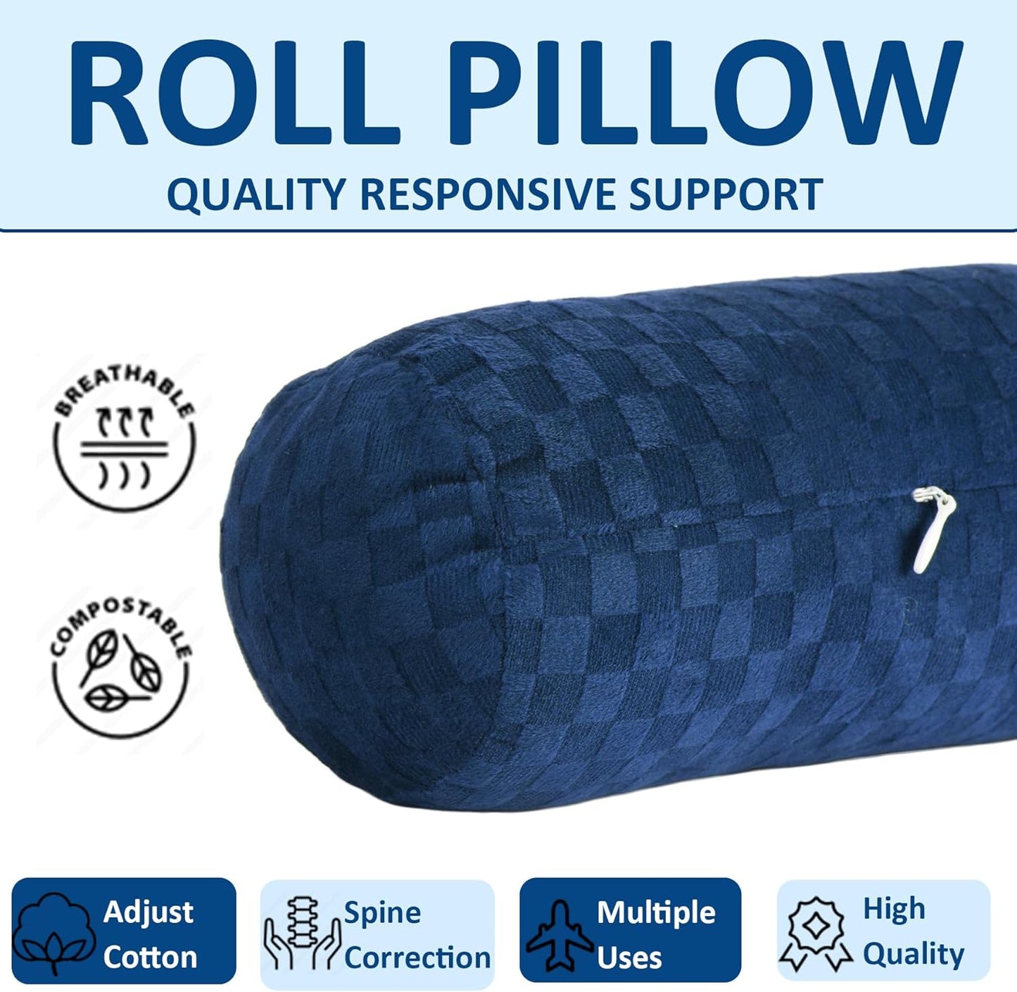 Neck Roll Pillow,Cervical Neck Pillow Bolster Pillow for Sleeping