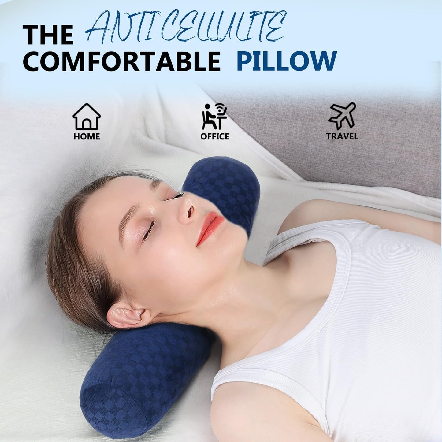Neck Roll Pillow,Cervical Neck Pillow Bolster Pillow for Sleeping