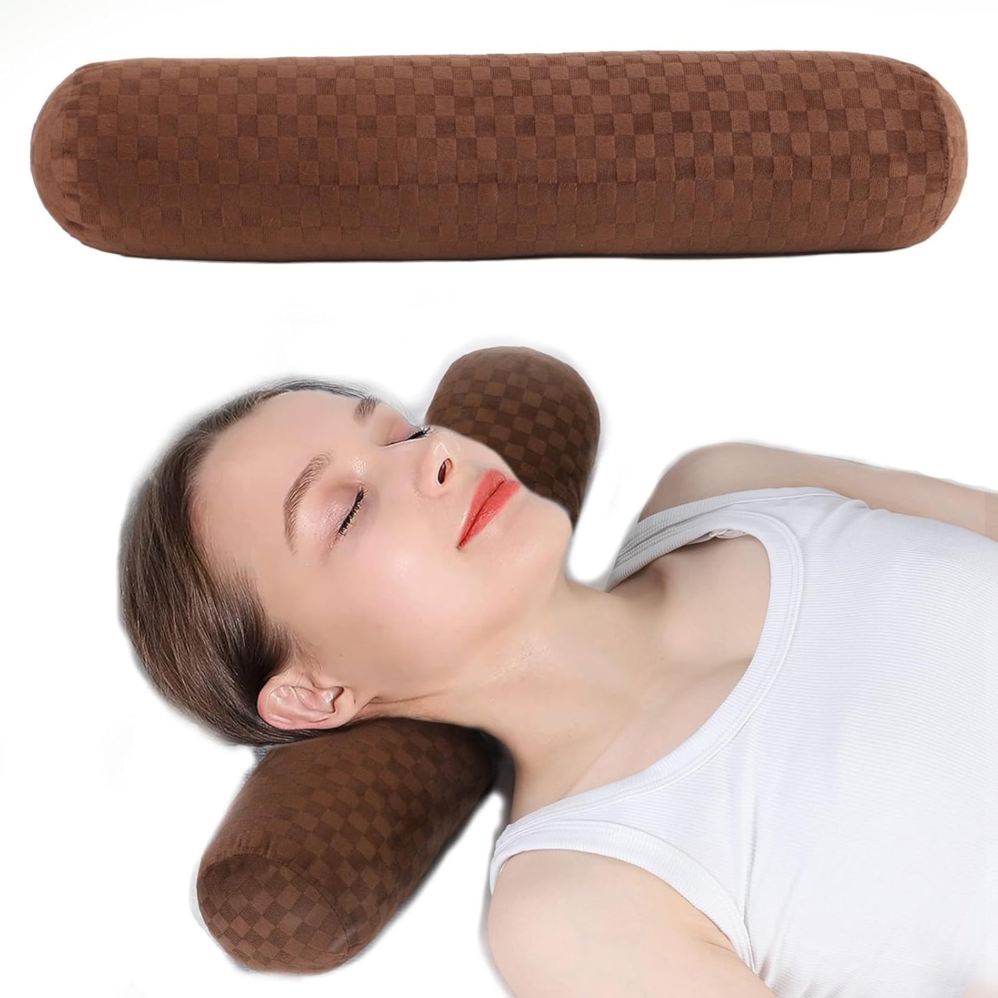 Neck Roll Pillow,Cervical Neck Pillow Bolster Pillow for Sleeping