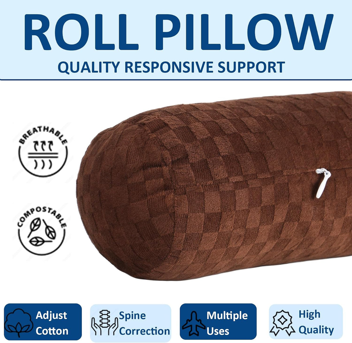 Neck Roll Pillow,Cervical Neck Pillow Bolster Pillow for Sleeping