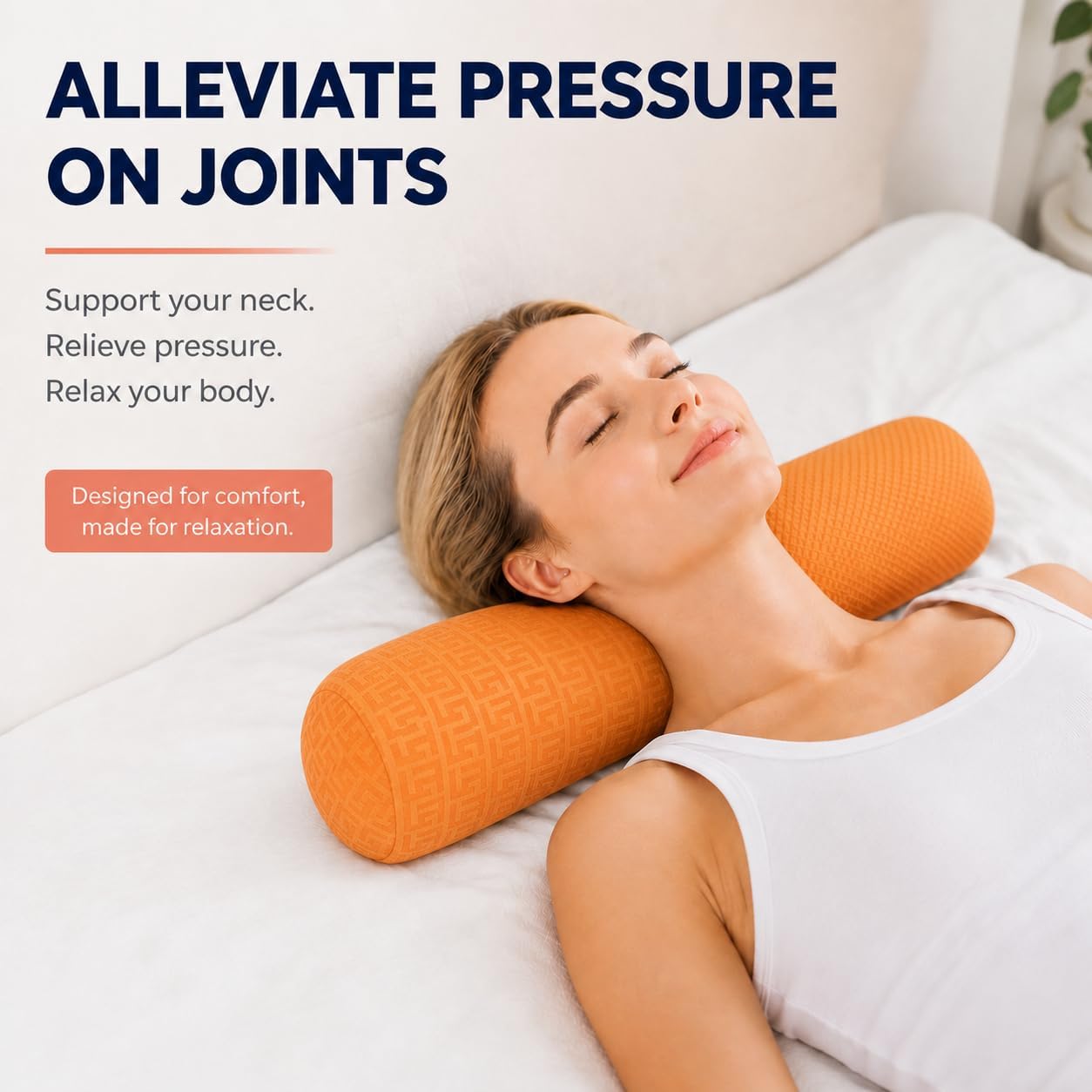 Neck Roll Pillow,Cervical Neck Pillow Bolster Pillow for Sleeping