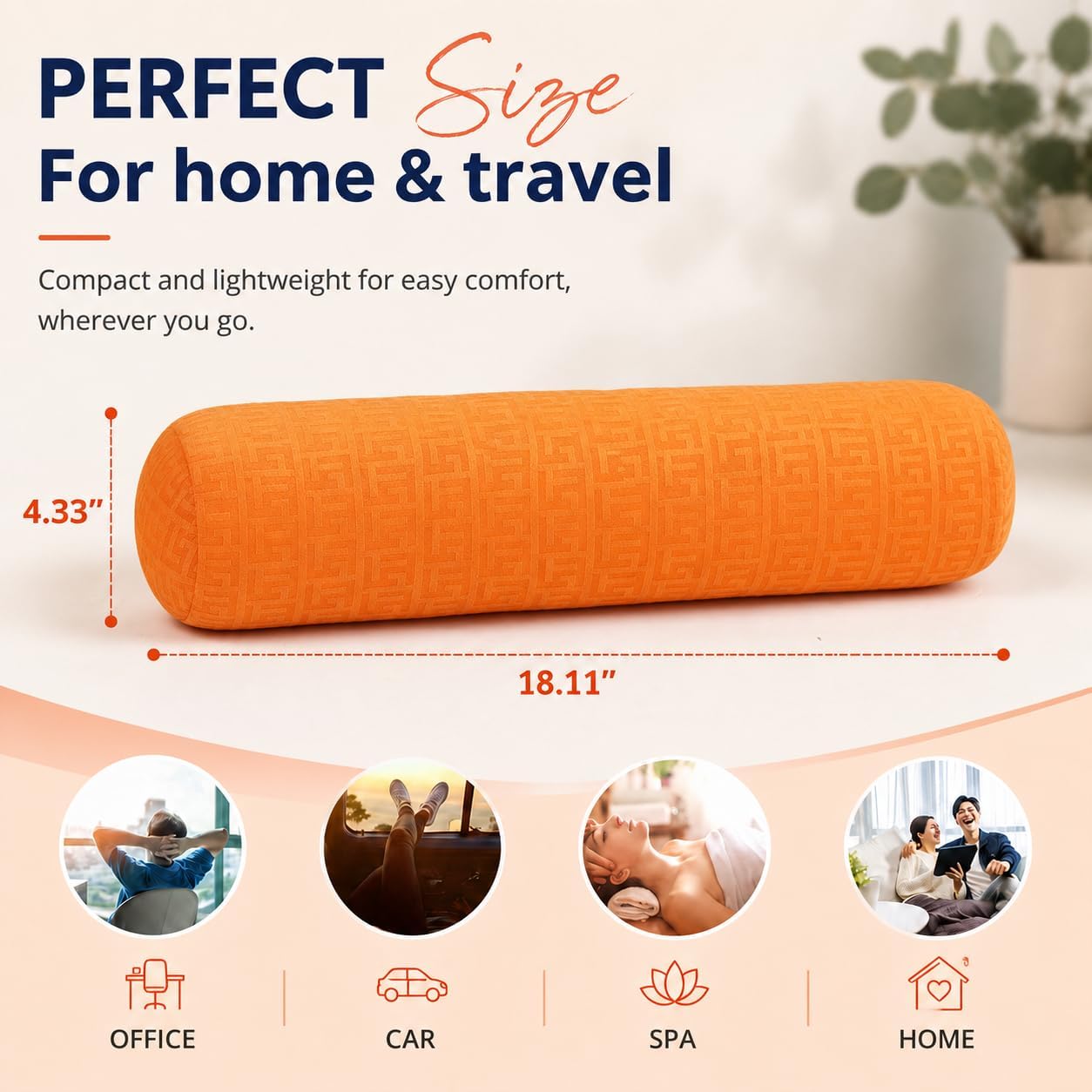 Neck Roll Pillow,Cervical Neck Pillow Bolster Pillow for Sleeping