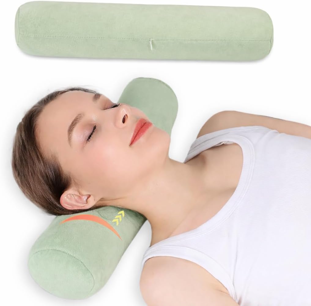 Neck Roll Pillow,Cervical Neck Pillow Bolster Pillow for Sleeping