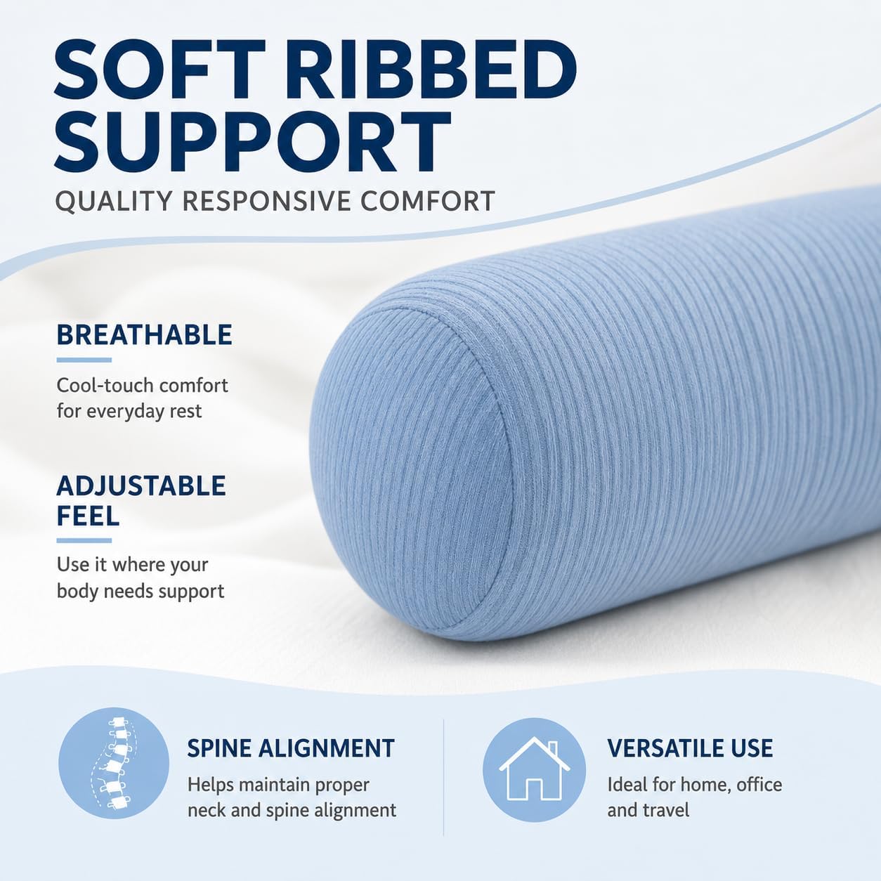 Neck Roll Pillow,Cervical Neck Pillow Bolster Pillow for Sleeping