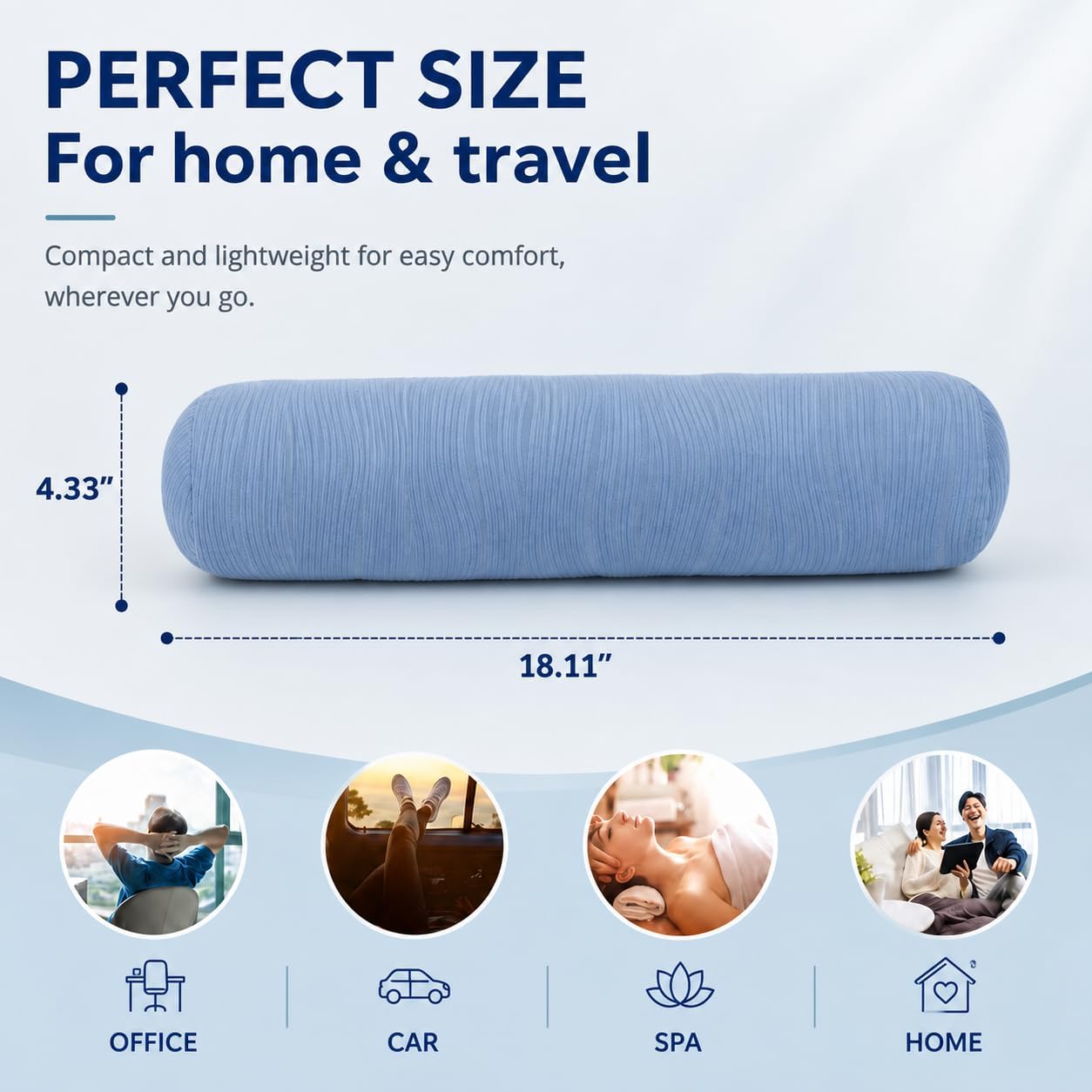 Neck Roll Pillow,Cervical Neck Pillow Bolster Pillow for Sleeping