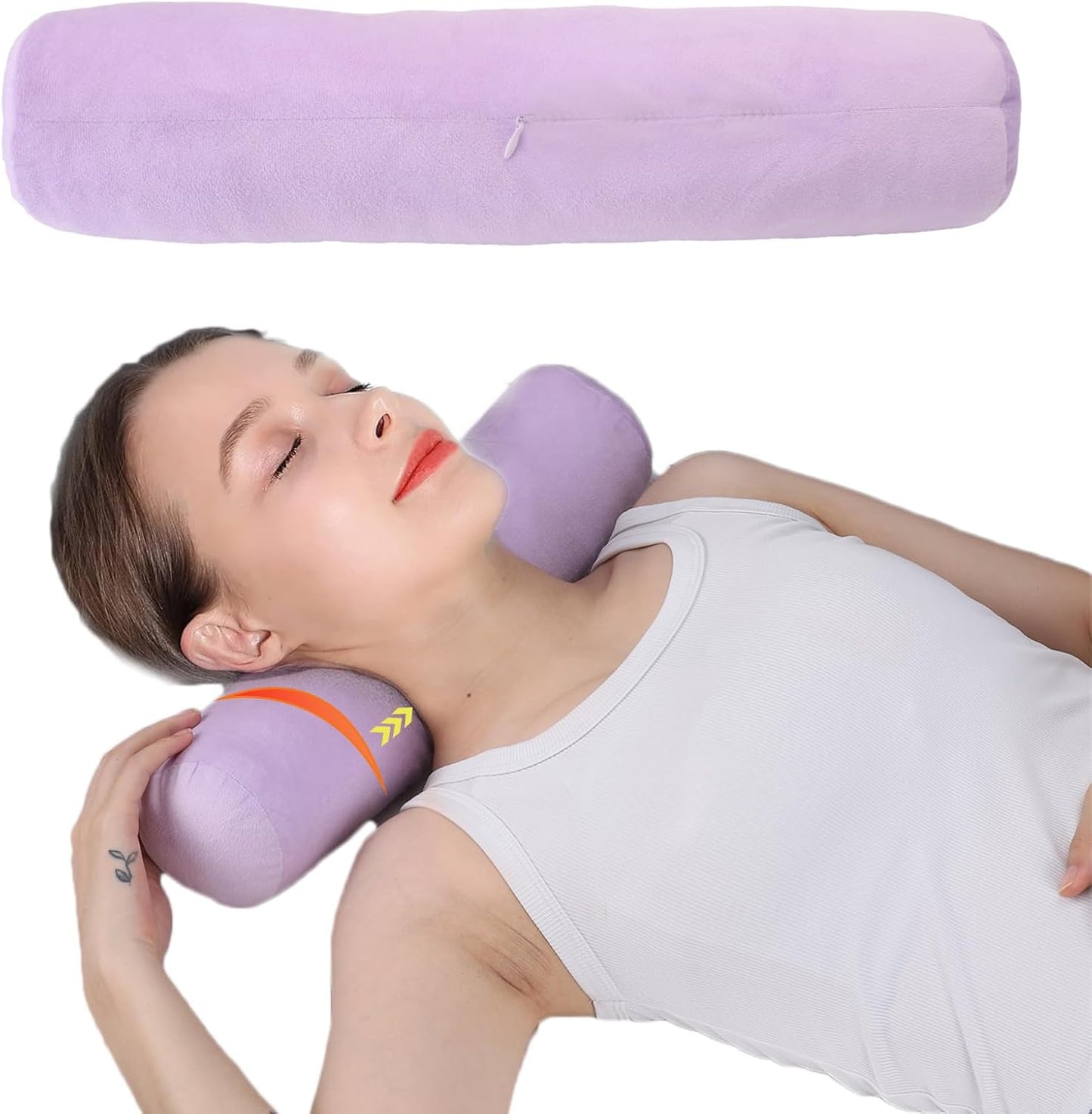 Neck Roll Pillow,Cervical Neck Pillow Bolster Pillow for Sleeping