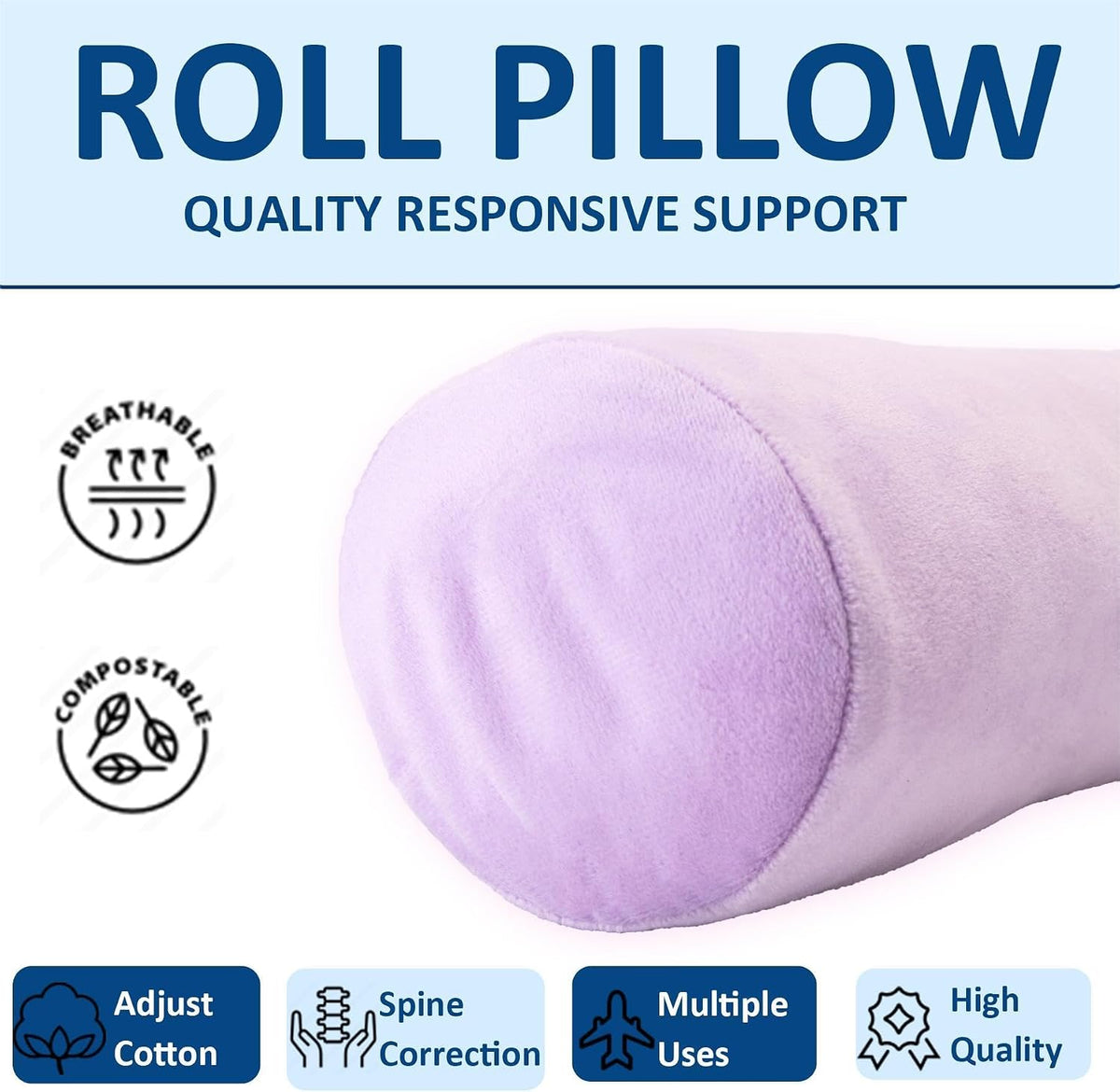 Neck Roll Pillow,Cervical Neck Pillow Bolster Pillow for Sleeping