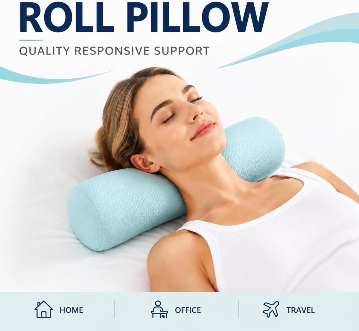 Neck Roll Pillow,Cervical Neck Pillow Bolster Pillow for Sleeping