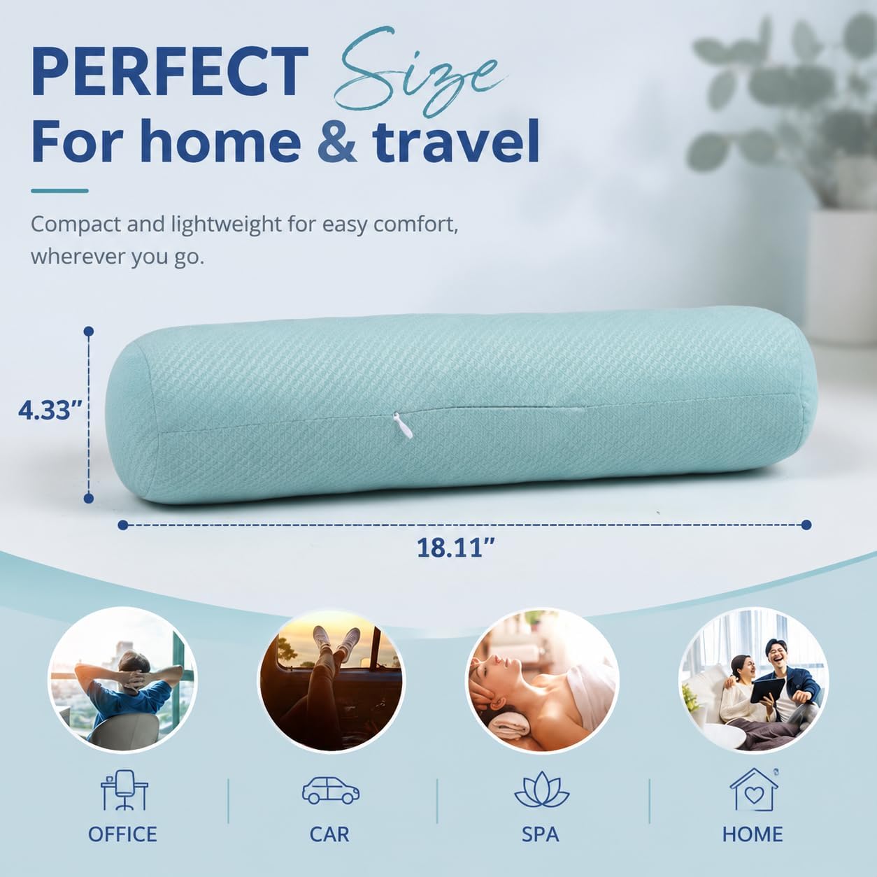 Neck Roll Pillow,Cervical Neck Pillow Bolster Pillow for Sleeping