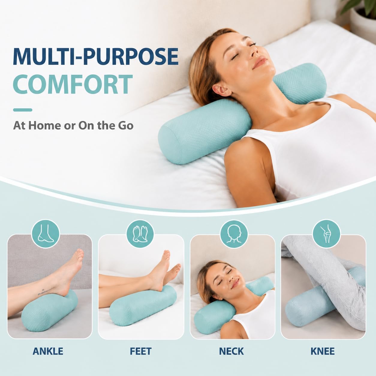 Neck Roll Pillow,Cervical Neck Pillow Bolster Pillow for Sleeping