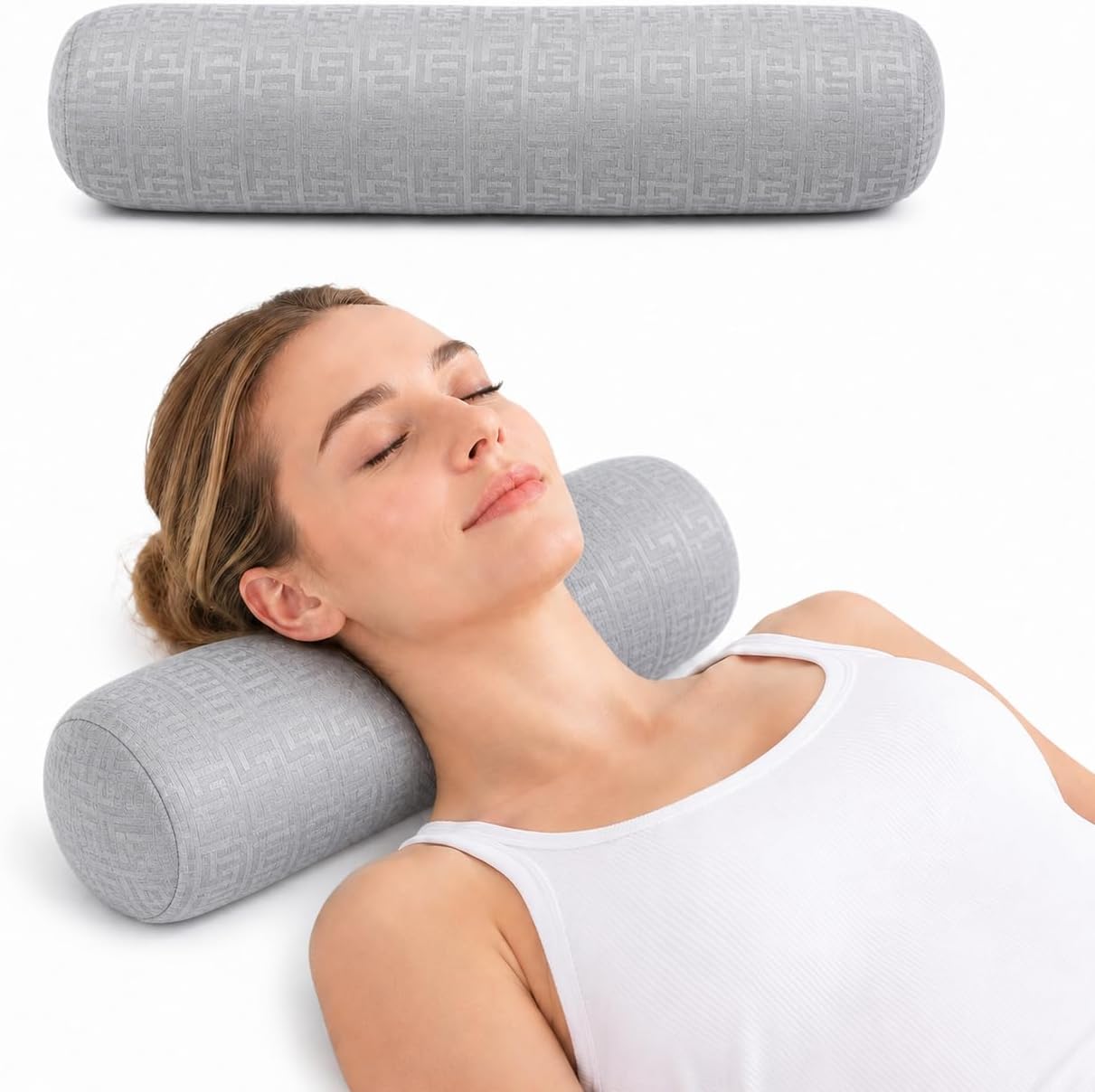 Neck Roll Pillow,Cervical Neck Pillow Bolster Pillow for Sleeping