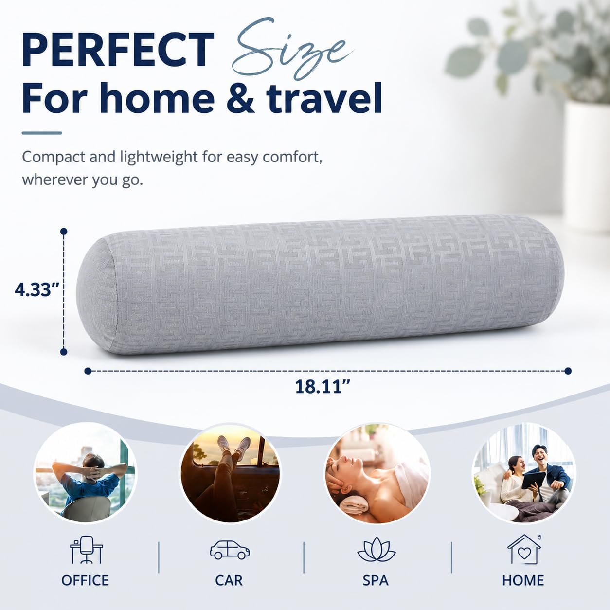 Neck Roll Pillow,Cervical Neck Pillow Bolster Pillow for Sleeping