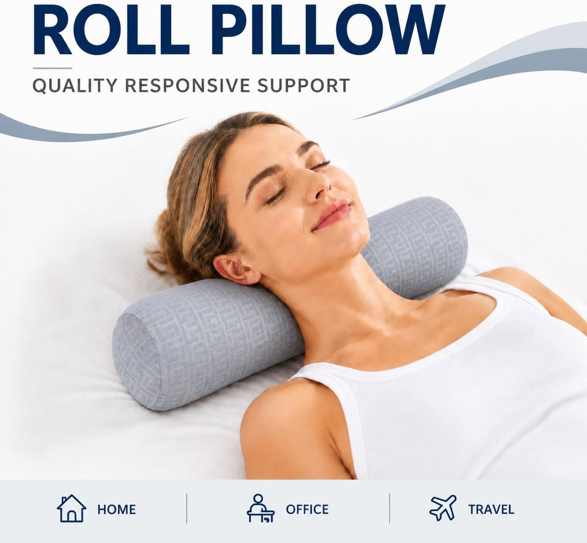 Neck Roll Pillow,Cervical Neck Pillow Bolster Pillow for Sleeping
