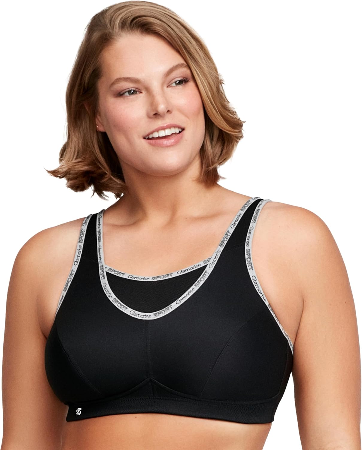 Full Figure Plus Size No-Bounce Camisole Sports Bra Wirefree #1066 - Colors C