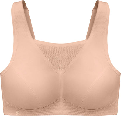 Full Figure Plus Size No-Bounce Camisole Sports Bra Wirefree #1066 - Colors C