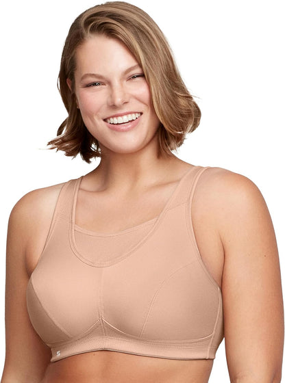 Full Figure Plus Size No-Bounce Camisole Sports Bra Wirefree #1066 - Colors C