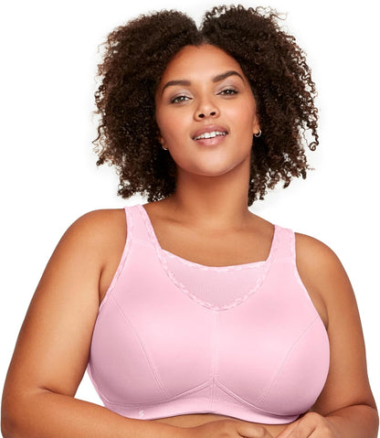 Full Figure Plus Size No-Bounce Camisole Sports Bra Wirefree #1066 - Colors C