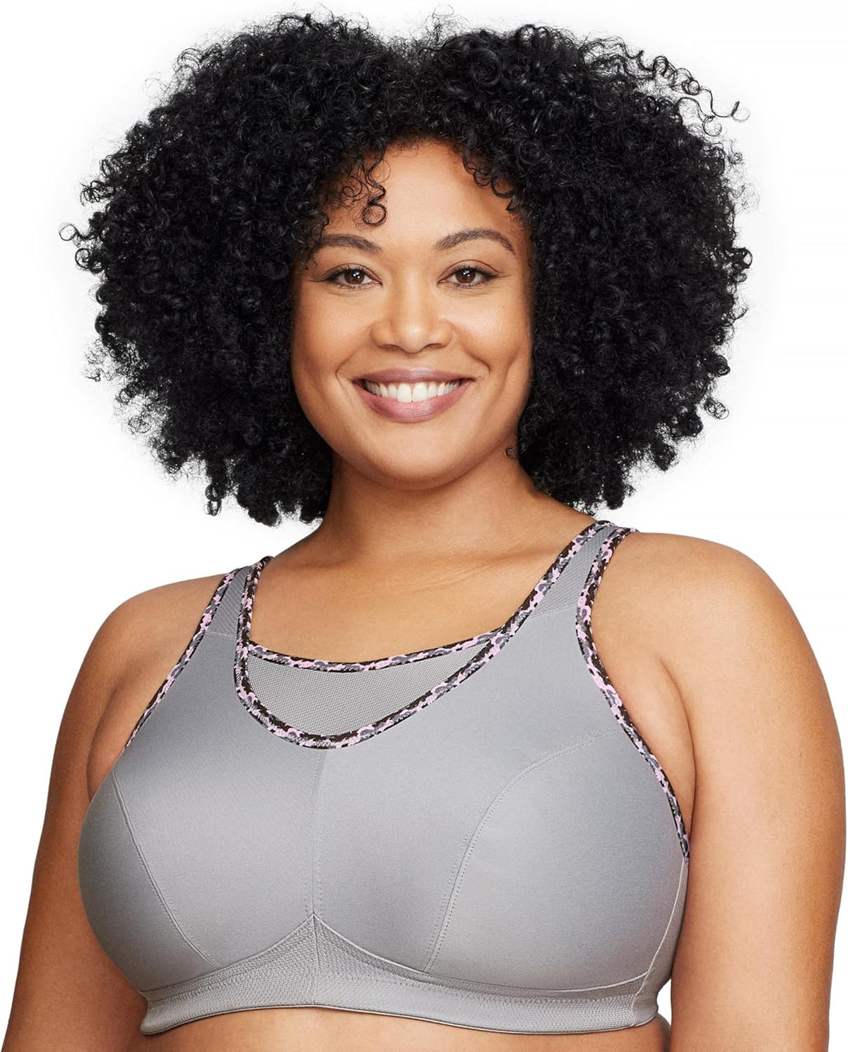 Full Figure Plus Size No-Bounce Camisole Sports Bra Wirefree #1066 - Colors C