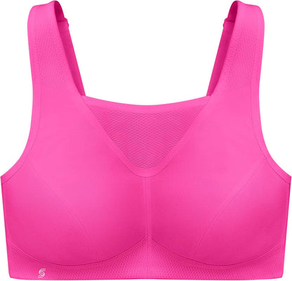 Full Figure Plus Size No-Bounce Camisole Sports Bra Wirefree #1066 - Colors C