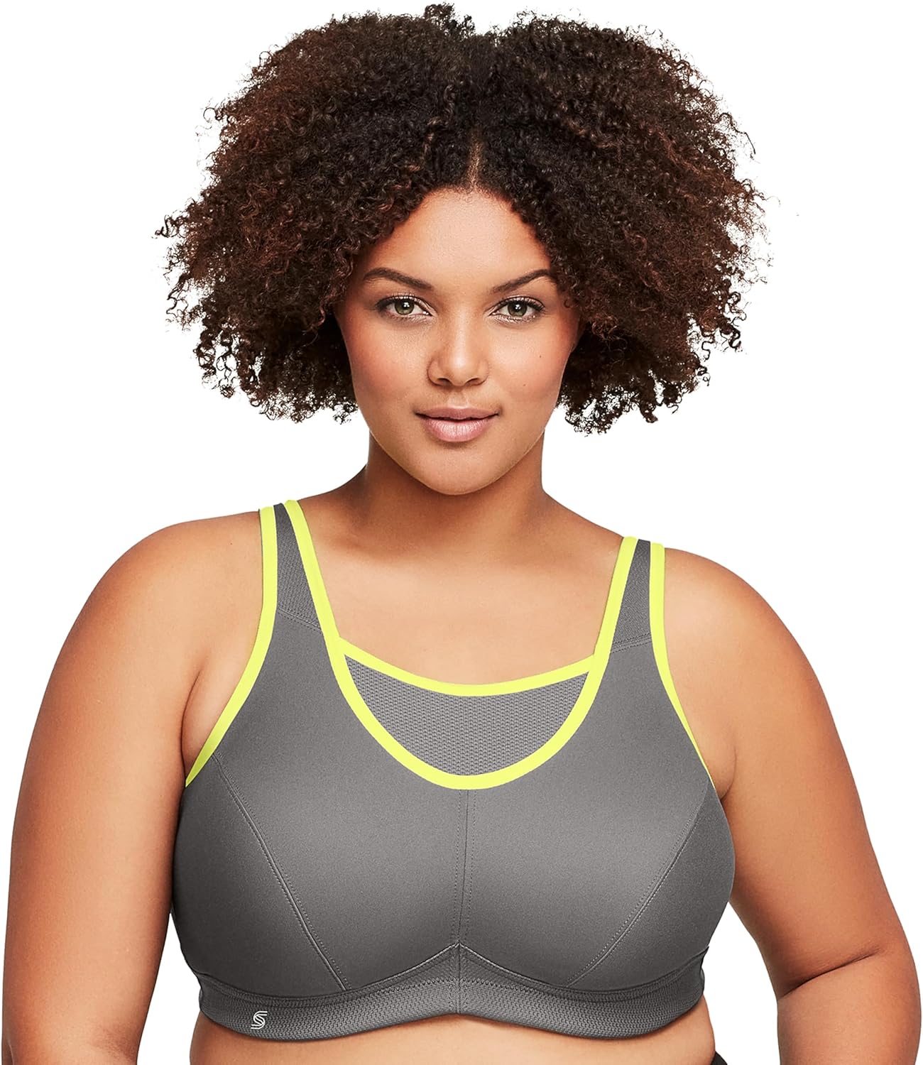 Full Figure Plus Size No-Bounce Camisole Sports Bra Wirefree #1066 - Colors C