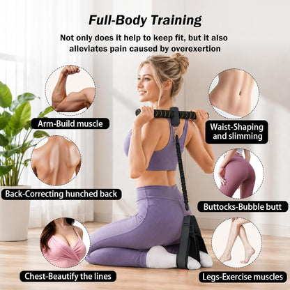 Resistance Bands with Handles, 6-Tube Elastic Pedal Resistance Band for Working Out, Durable Natural Rubber Exercise Bands, Multifunction Exercise Equipment for Abdomen, Waist, Arm, Leg Stretching